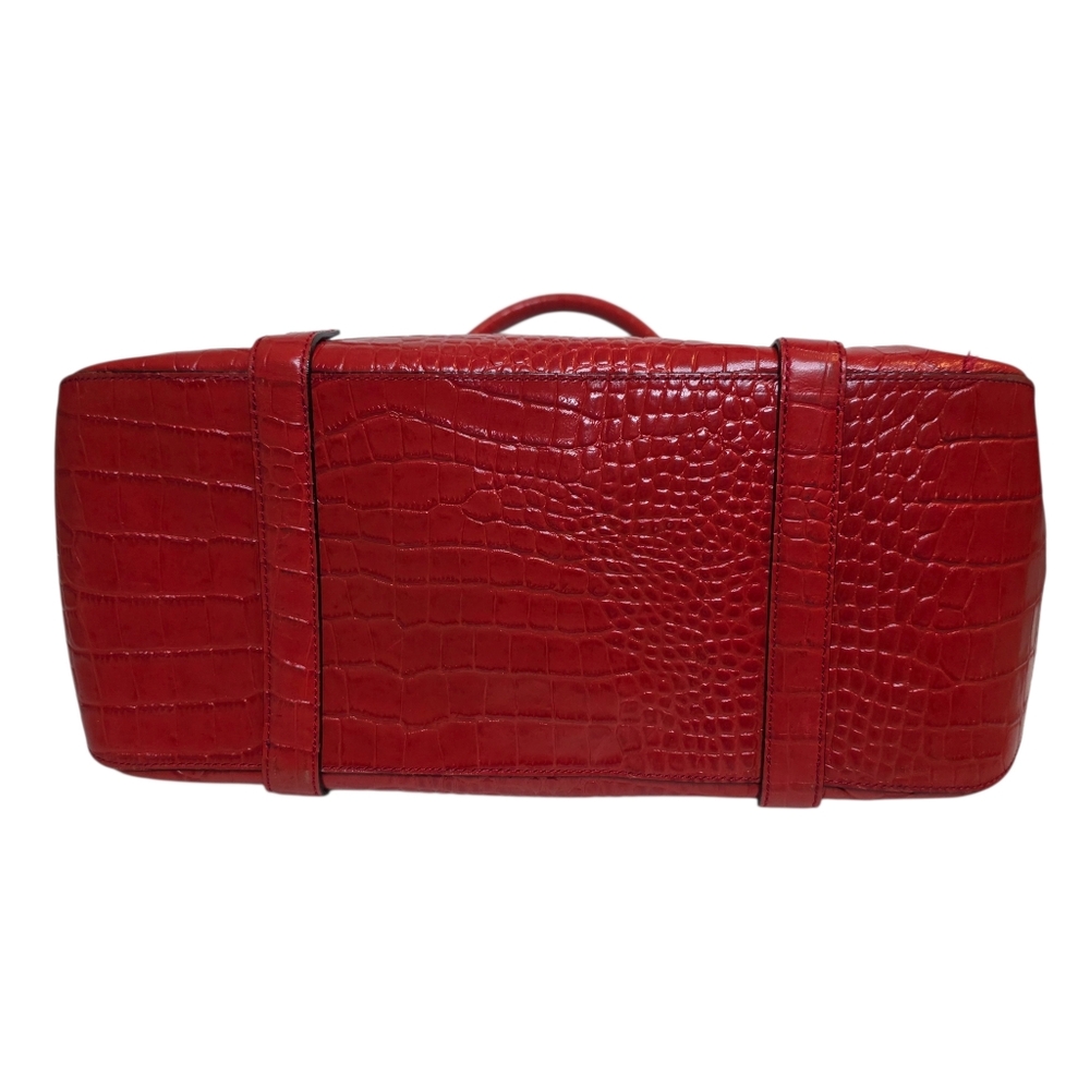 Kate Spade New York Stevie Carlsbad Red Croc-Embossed Leather Satchel -$350 MSRP - Picture 4 of 8